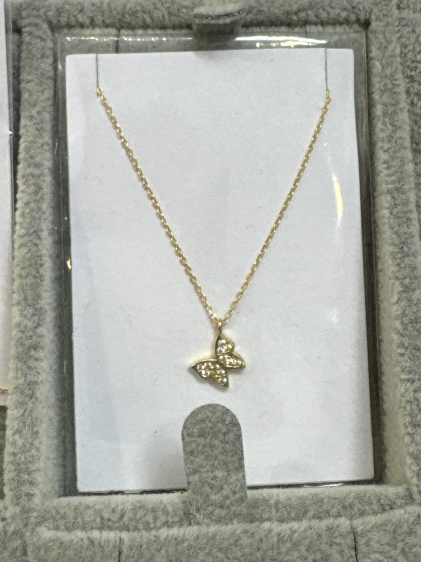 Cadena y dije mariposa 18kt