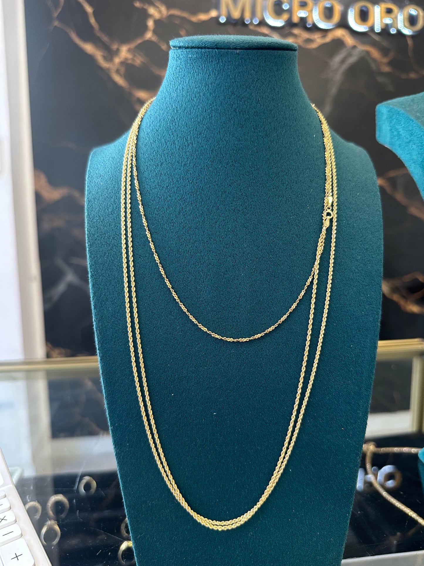 Cadena tipo tejido soga oro 18kt