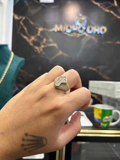 Anillo de cruz en oro 14kt